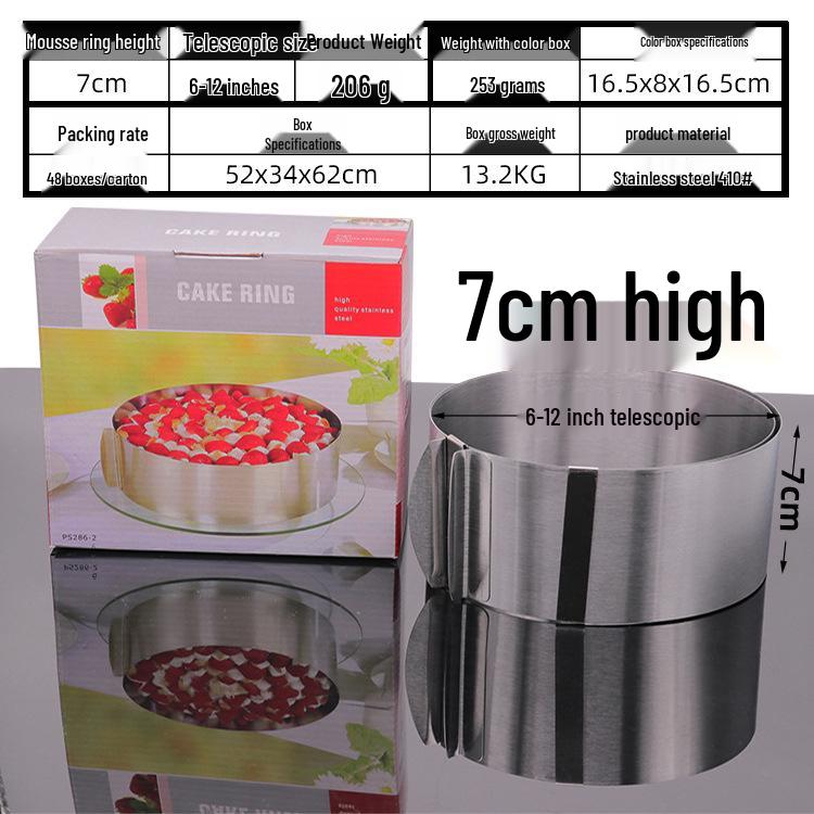 Set mit 9 Mousse-Ringen aus Edelstahl, 15,24-30,48 cm Kuchenback- und Käsekuchen-Schichtformen