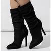 Fashion Eilyken High Quality Pleated Women Ankle Boots Stiletto Heels Modern Short Booties Party Wedding Spring Autumn Ladies Shoes