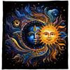 Tarot Card Tablecloth Altars Cloth Sun and Moon Astrologys Tablecloth Divinations Card Mat Tapestry Wall Decoration