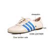 Fashion Women's new leather cowhide spring and autumn lace up low heel oversized comfortable casual round toe sports single shoe