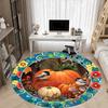 1pc Autumn Pumpkins Chair Carpet for Office Non-Slip, Machine Washable Rug for Office, Room - Holiday Decor, Machine Made yy251016157