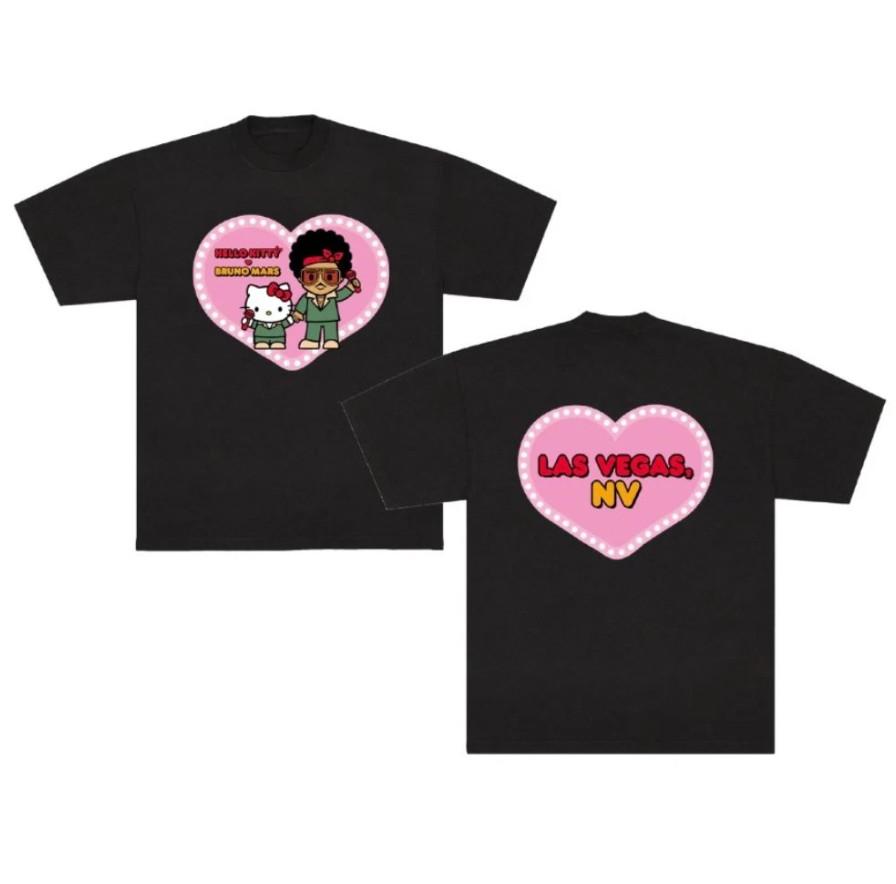 Bruno *Mar X Hello Kitty The Romantic Tour Pop-Up Las Vegas T-Shirt S