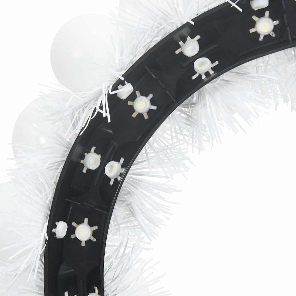 Christmas Ball Wreaths 2 pcs White 33 x 33 x 7 cm Polystyrene