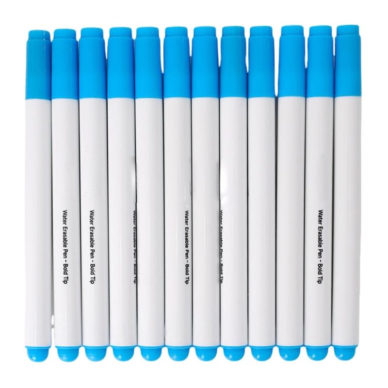 12 Pcs Washable Fabric Markers Erasable Sewing Markers Water Soluble Pen Fabric Marking Pen Sewing Supplies for Quilting