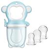 Baby-Obstbeutel/Eisbeutel mit Beißring, Baby-Beißspielzeug ab 4 Monaten, BPA-freie Silikontasche und Beißring, Linderung beim Zahnen