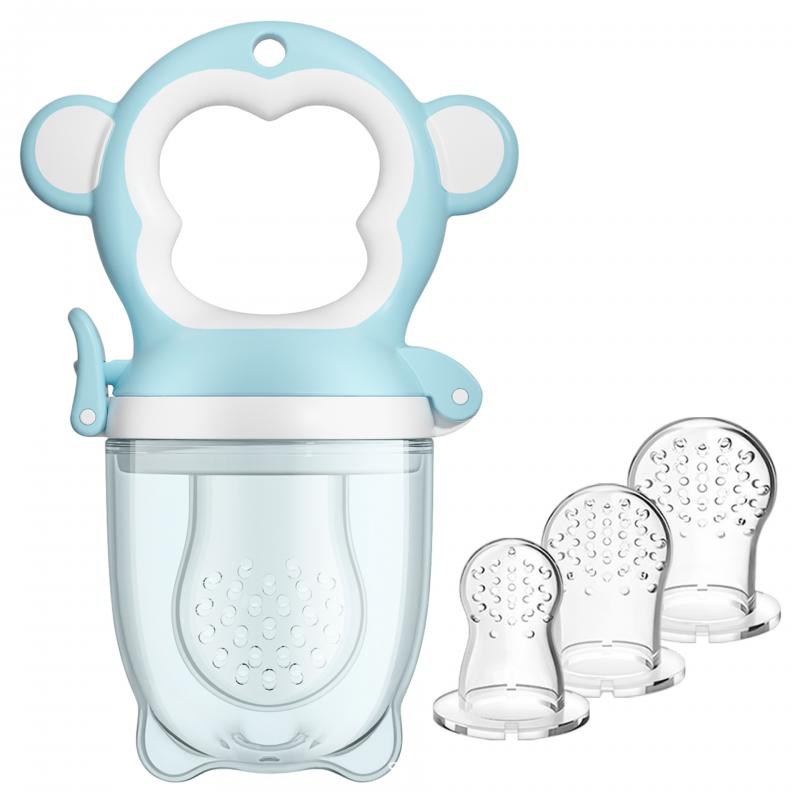 Baby-Obstbeutel/Eisbeutel mit Beißring, Baby-Beißspielzeug ab 4 Monaten, BPA-freie Silikontasche und Beißring, Linderung beim Zahnen