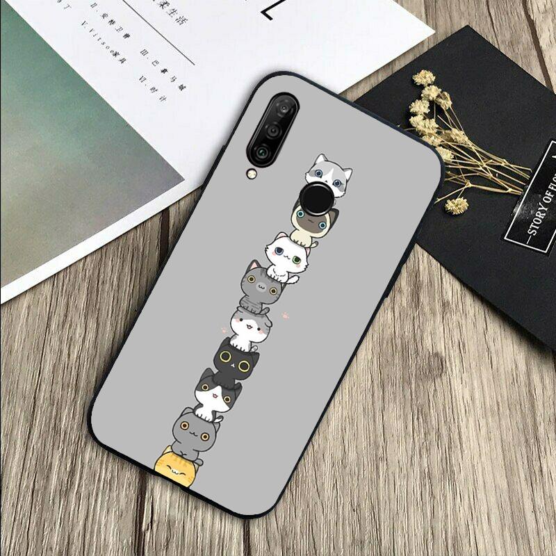 Funny cute cats For Huawei Nova 8i 11i 12i 12s 9 10 SE Y60 Y70 Y90 Y72 Y73 Y61 Y91 P60 Pro P30 P40 Lite Case