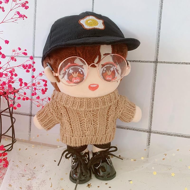 Niannyyhouse 20cm Doll Clothes Set (Hat, Sweater, and Shorts) - 3-Piece Set, Twisted Sweater, for Plush Toys, Cotton Doll Clothes, Baby Doll Clothes