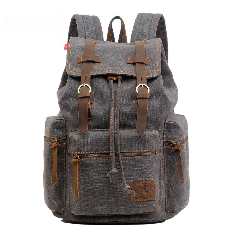 حقيبة ظهر رجالية أوروبية وأمريكية ريترو جديدة من القماش حقيبة كتف للسفر في الهواء الطلق حقيبة كمبيوتر حقائب مدرسية للطلاب للأولاد هدية عيد الأب