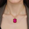 Modern Sturdy Alloy Necklace with a Square Pendant Decoration with Cubic Zirconia Crystals Designs Stylish Outfits