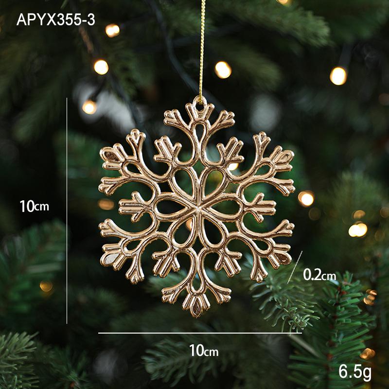 Cross-border Electroplated Christmas Tree Ornaments: Golden Snowflake & Reindeer Pendants