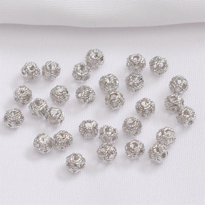 Round Spacer Beads for Jewelry Making Gold Silver Color Copper Beads Separators