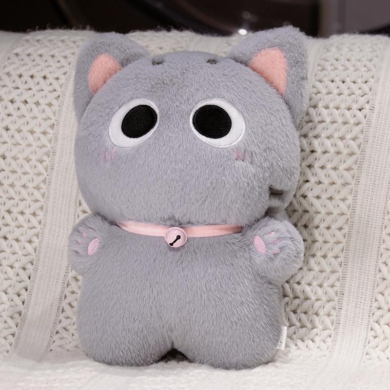 35cm Kawaii Große Augen Schwarze Katze Plüschtier Puppe Weiches Kuscheltier Katzenkissen Kissen Geburtstagsgeschenk für Kinder Heimdekoration