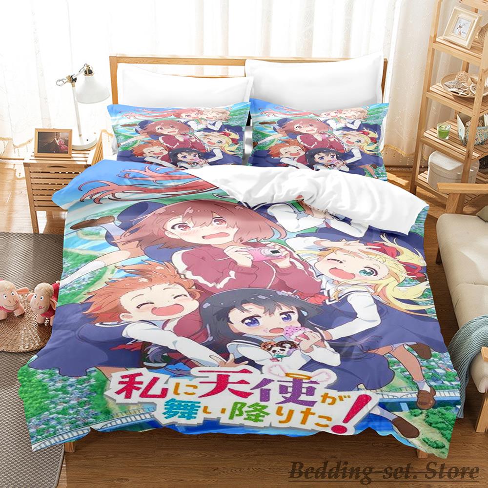 2023 Wataten! An Angel Flew Down To Me Bedding Set Single Twin Full Queen King Size Bed Set Adult Kid Bedroom Duvetcover Sets