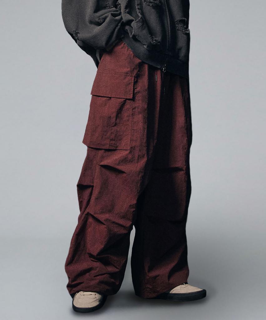 NOT4NERD Parachute Nylon Cargo Pants - Wine
