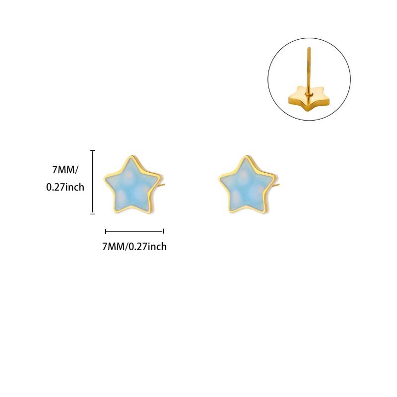 

Цветной капающий масло пентаграмма мини изысканные серьги-клипсы для ушей женские простые для повседневной носки аксессуары светло-синий