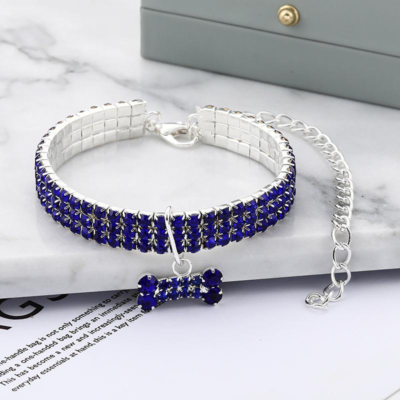 

Роскошный кошачий ошейник в форме косточки, ожерелье для домашних животных для кошек, маленьких собак, регулируемый кошачий ошейник с кристаллами, ожерелье для щенка, товары для домашних животных L