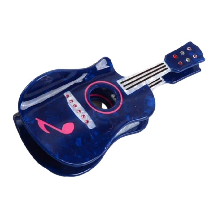 

Extra Strong Guitar Themed Hair For Women Shatter Resistant Acetate Material For Hairstyling синій