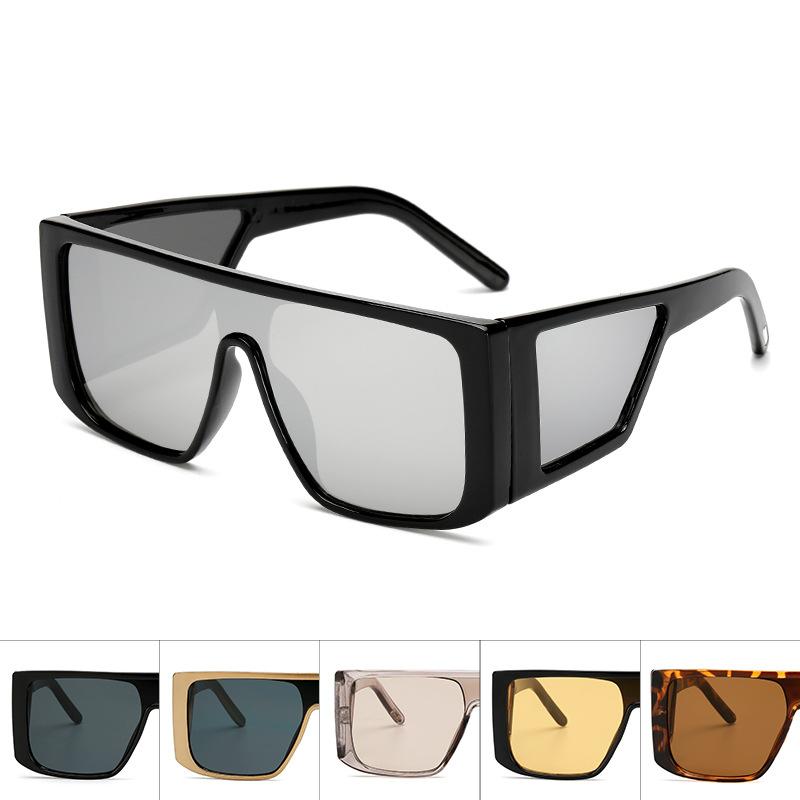 European New Square Sunglasses Women New Big Oversized Flat Top Sun Glasses Female Vintage Retro Shades for Women Men UV400