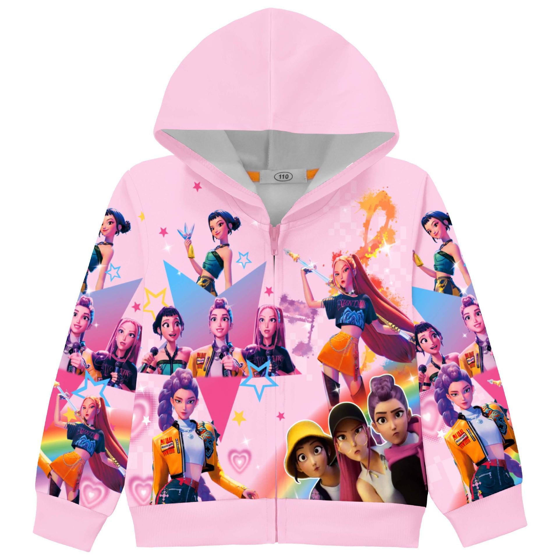 Girls “Hunter s Guild” Jacket—Fall Children s Zipper Hooded Cardigan 110cm