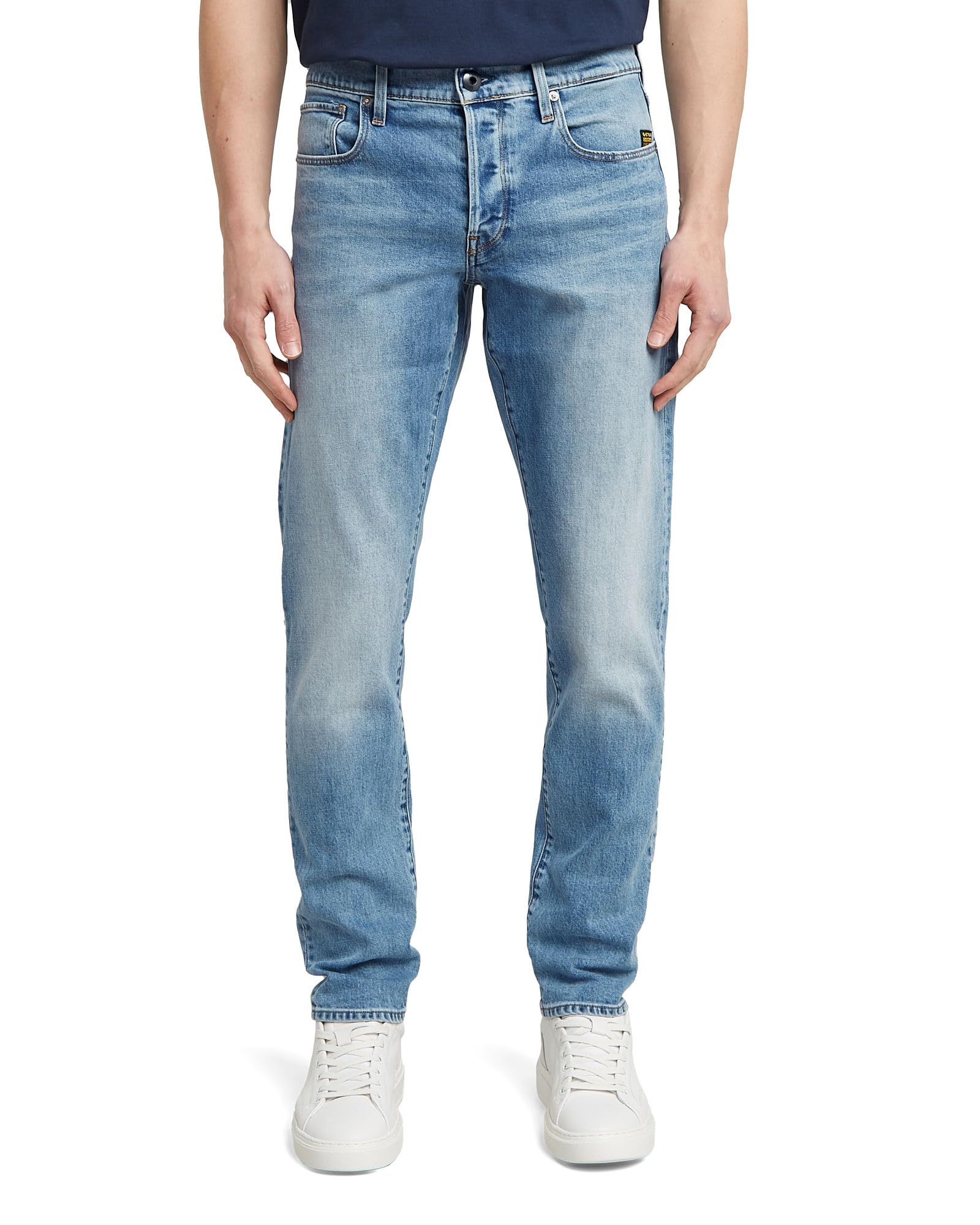 Мужские джинсы G-Star RAW Деним Зауженные синие 3301 Regular Tapered 51003-C052-8436-W28/L32