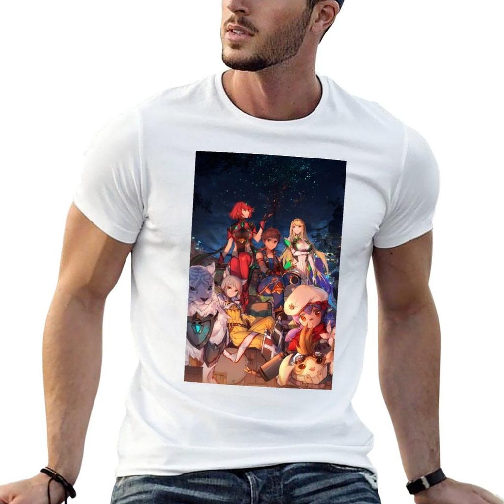 Xenoblade Chronicles 2 Group Video Game Art Tshirt Large Size Soft Cotton Tshirt