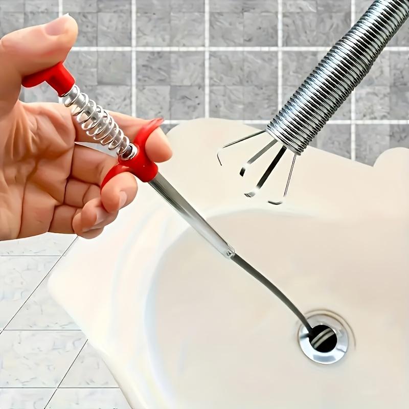 1pc Drain Snake Toilet Unclogger Household Toilet Drain Claw Tool with 4 Claws Pipe Snake Flexible Handheld Drain Grabber 21.65-inch Drainage Tool
