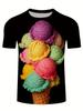 3D Printing Ice Cream Graphic Printed T-shirt Men Women Fashion Summer Crew Neck Short Sleeve Kids Trendy New Tee Shirts Tops