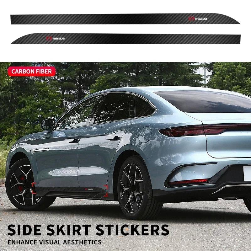 2ks Dekorační samolepky na boční prahy z uhlíkových vláken pro auto Mazda 3 6 2 5 Axela Atenza Demio CX3 CX5 CX7 CX30 MX3 MX5 Speed MPE MS