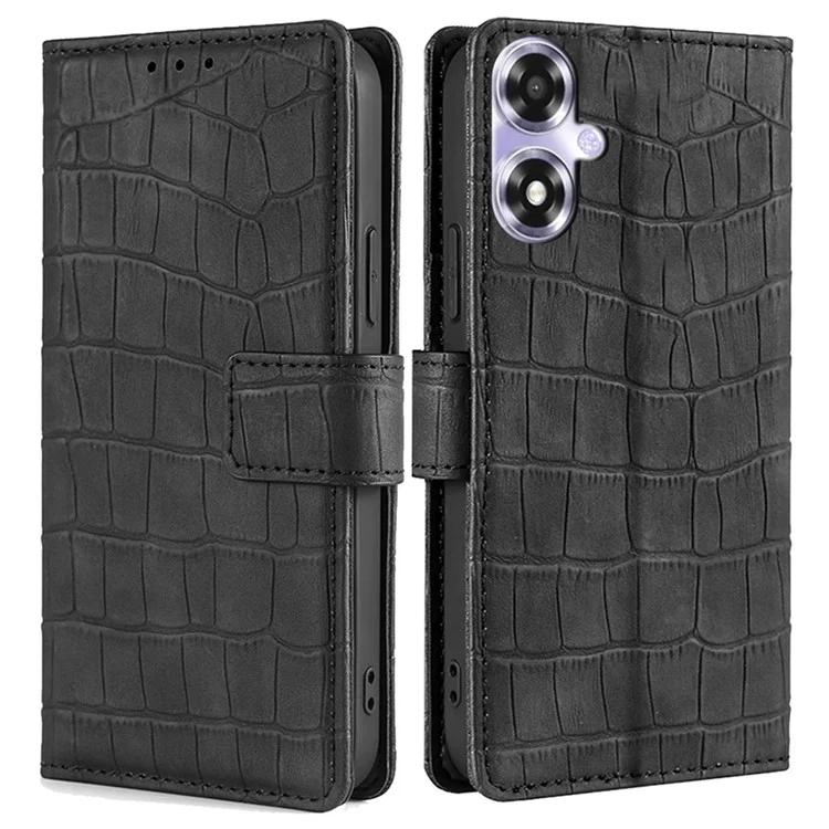 

For Oppo A2x 5G / A2m 5G Phone Case Wallet Skin-touch PU Leather Crocodile Texture Stand Flip Cover