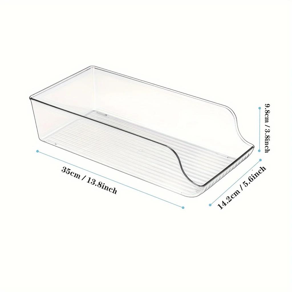 1/2-pack Dryckesdispenserorganisatör för Kylskåp, Klar Plast Hög Smal Läskburkar Hållare Behållare Förvaringslåda Bricka