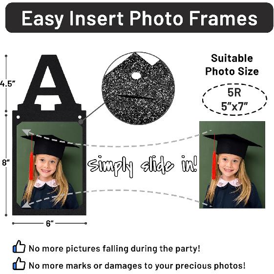 PartyHooman Class of 2025 Graduation Photo Banner | Graduation Decorations 2025 | Class of 2025 Party Decorations for College Senior/High,