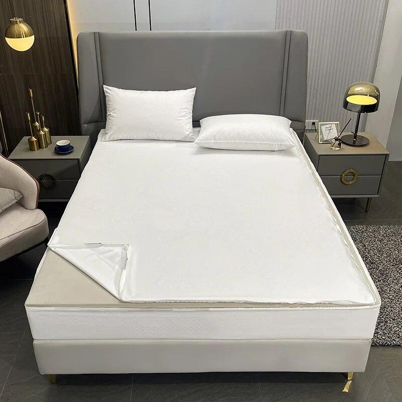 Six Sides Waterproof Zippered Mattress Cover Fully Enclosed Dust-prood Bed Fitted Sheet Mattress Protector