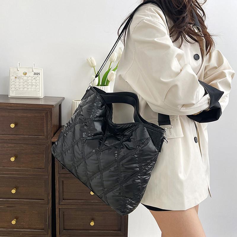 Yogodlns Simple Versatile Diamond Large Capacity Retro Handbag Women's Casual Soft Handle Crossbody Shoulder Bags