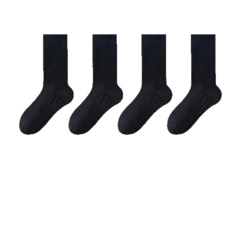 Women's Mid-calf Cotton Socks, Antibacterial and Deodorizing, Towel Bottom Mesh Breathable, Running Sports Long Calf Socks