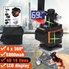 16 Lines 360° Rotary Horizontal Vertical Cross Remote Green Light LED Display Auto Self Leveling 4D Measure Laser Level