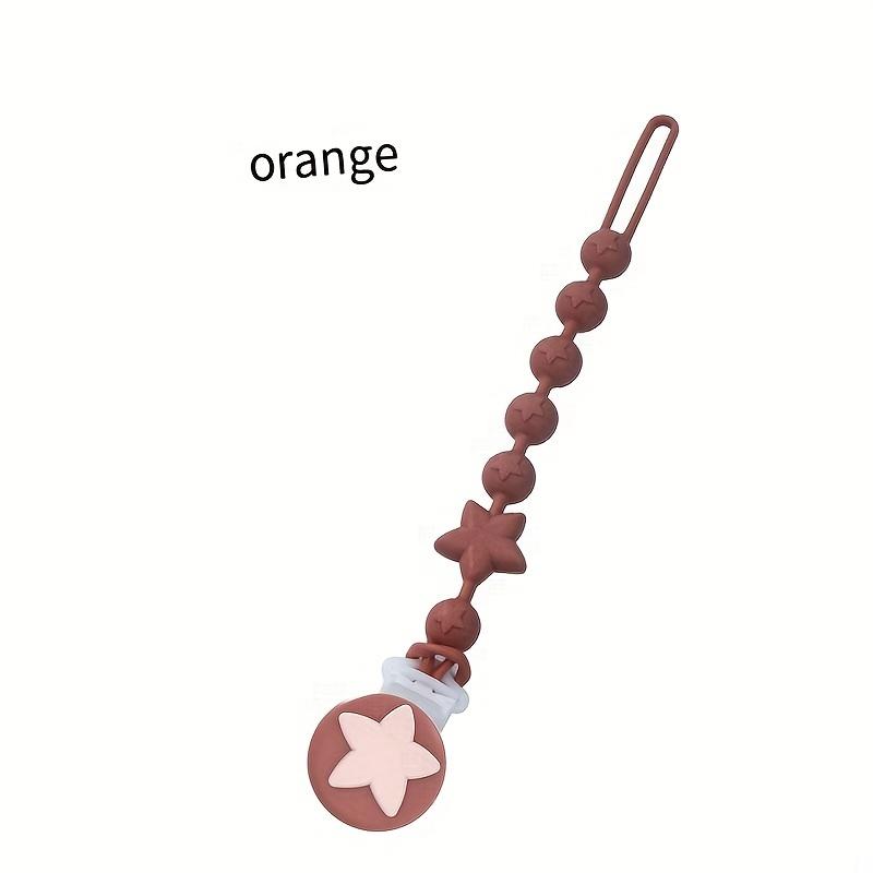 

Цепочка для прорезывания соски с защитой от падения, силиконовая интегрированная цепочка для соски, водостойкая цепочка для соски пищевого качества с защитой от падения оранжевый
