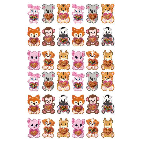 Valentine's Day Candy Cards for Kids Cartoon Greeting Card with Plastic Dome DIY Treat Holder for Classroom Gifts Exchange Party Favors