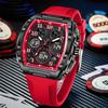 FOXBOX Outdoor Square Electronic Man Watch Fashion Silicone Waterproof Luminous Chronograph Date Quartz Digital Watches Male+Box