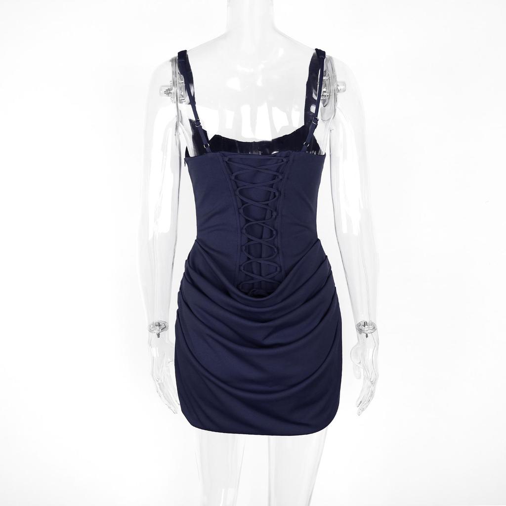 Women's European & American Sexy Fishbone Slim Fit Backless Spaghetti Strap Dress - Hot Girl & Mature Style