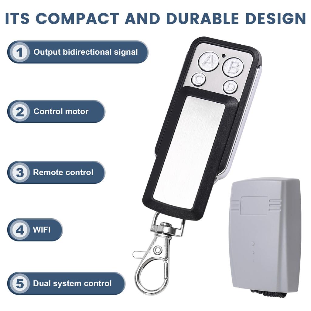 2025 New Garage Door Receiver 2CH 433MHz Remote Controller for Door Gate Fixed Learning Rolling Code Universal