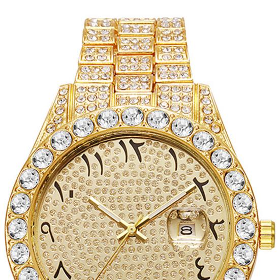 Orologio da polso unisex al quarzo analogico con datario Quadrante con strass scintillanti Orologio da polso per uso quotidiano, in ufficio, alle feste