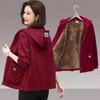 Chaqueta de pana gruesa para mujer, abrigo casual tipo suéter con capucha y forro polar cálido para otoño e invierno, ropa de mamá