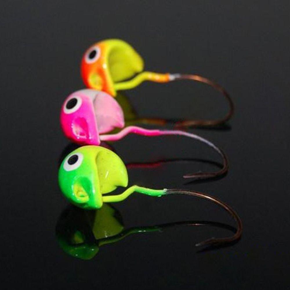 5Pcs Set Round Inverted Jigging Hook Colored Design Soft Worm Grub Hook  Soft Bait Fishing