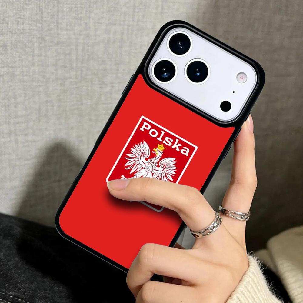 Capa Case for iPhone 17 Air 16 Pro Max 15 Plus 11 13 Mini 14 12 Back Phone Cover Poland Polish Flag soft