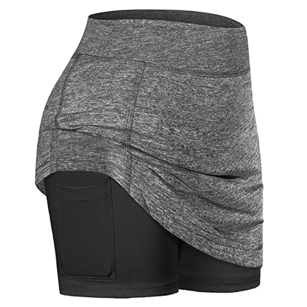 Women's Leggings Tennis Skirts Run Yo-ga Inner Short Elastic Sport Golf Pockets Skorts Leggings For Women Fitness