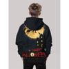 Boy Halloween Hoodie - Ghost Castle, Bat and Full Moon Pattern - "Happy Halloween" Text Halloween Gift