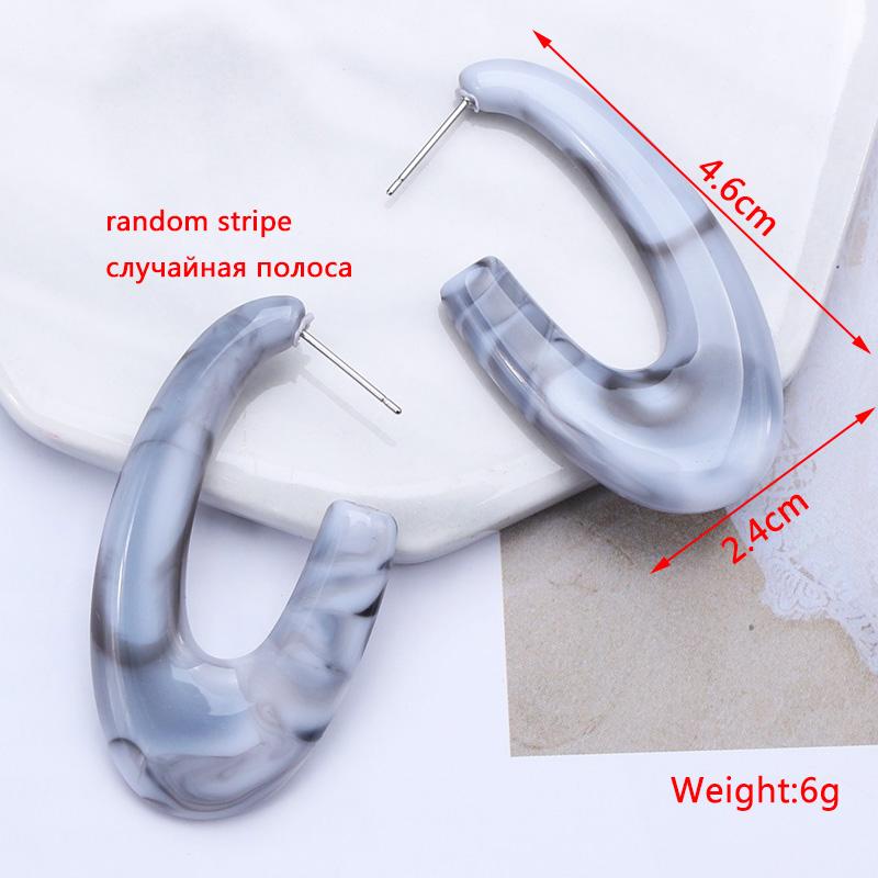 Gray Color Vintage Dangle Earrings for Women Gradient Resin Acrylic Statement Drop Earrings European&American Ear Accessories