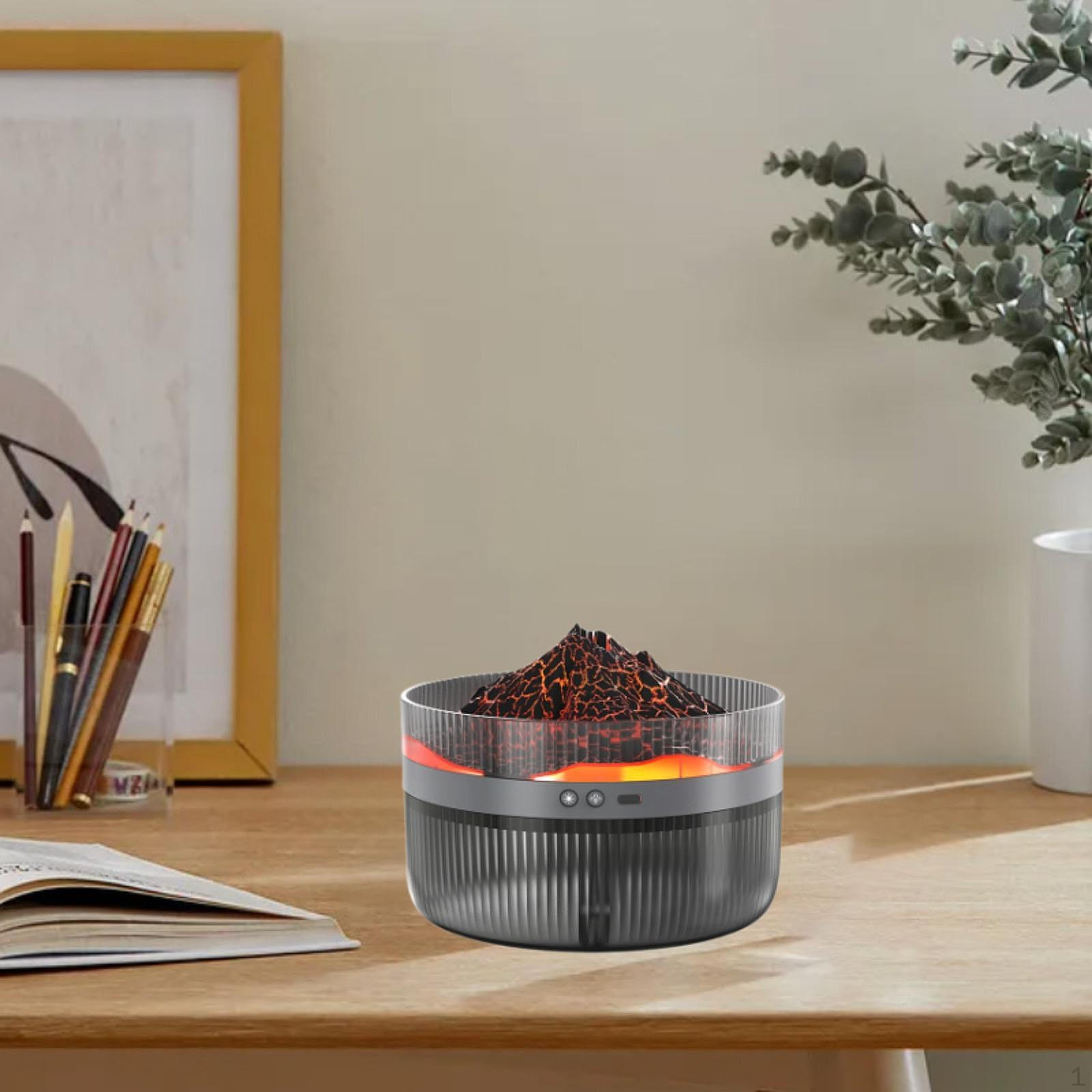 

Увлажнитель воздуха 2 режима распыления Удобный заправляемый аромадиффузор с красными и синими огнями чёрный