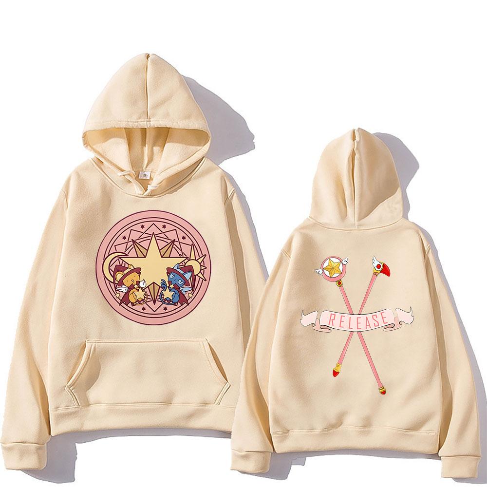 Cardcaptor Sakura-serien Magisk cirkel Släpp Huvtröjor Långärmad Dam/Herr Tecknad Sweatshirts Vinter Vardaglig Bekväm Pullovers med huva